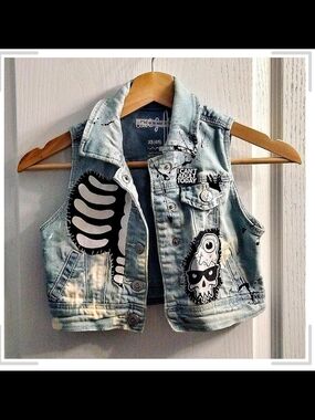 The Miss Fitts Light Wash Denim Vest for Kids - 'I Can't Adult Today'